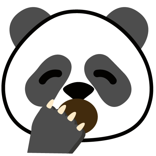 yawning face panda face