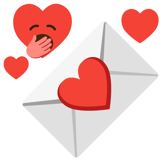 yawning face love letter