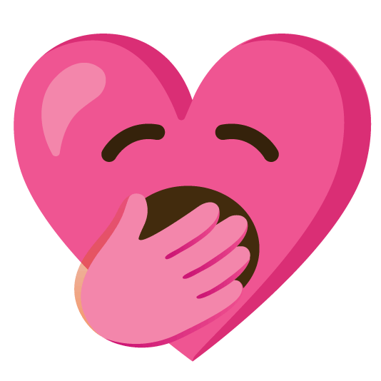 yawning face gift heart