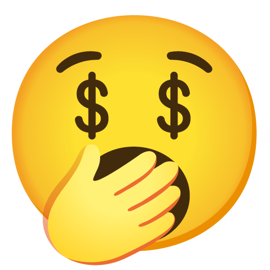 yawning face money mouth face