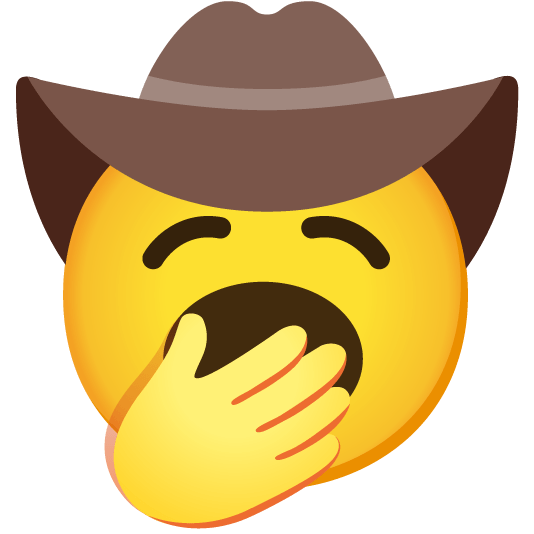 yawning face face with cowboy hat