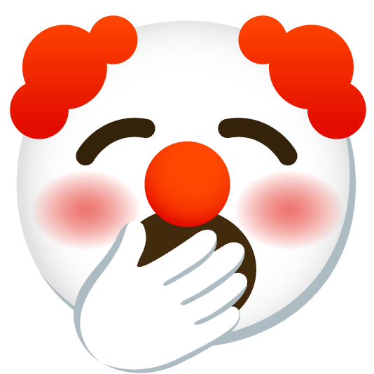 yawning face clown face