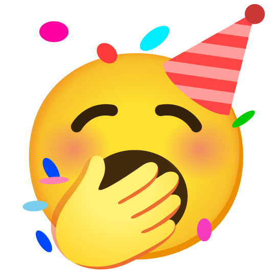 yawning face partying face