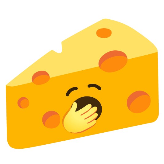 yawning face cheese wedge