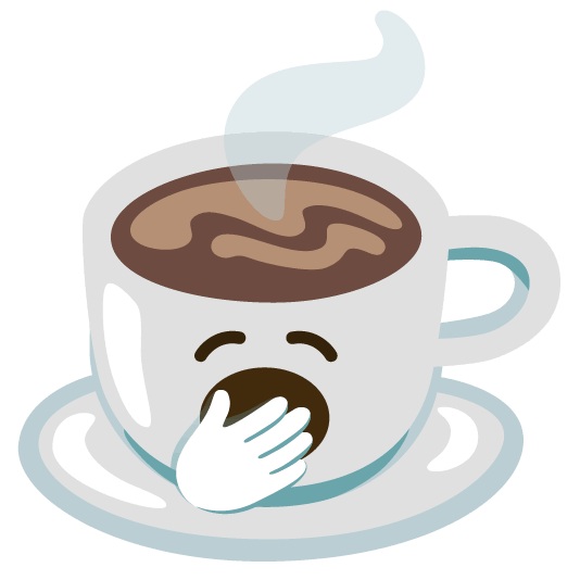 yawning face coffee