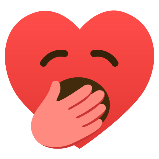 yawning face hearts