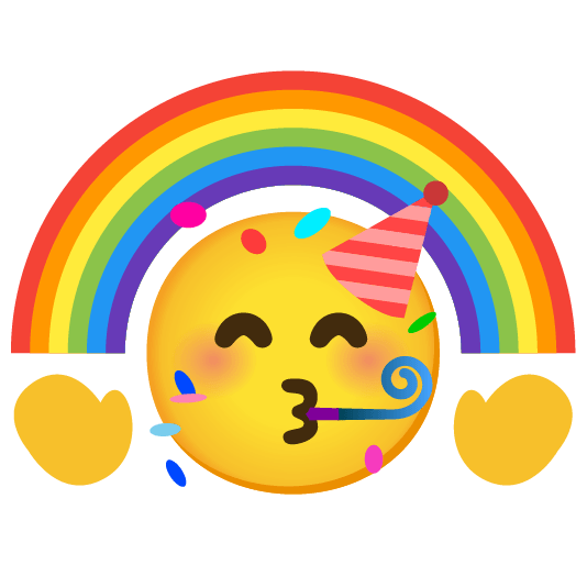 partying face rainbow