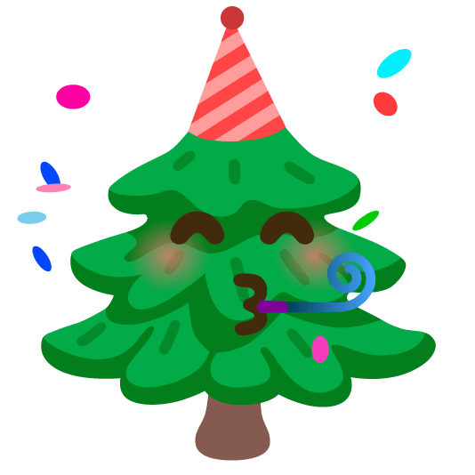 partying face evergreen tree