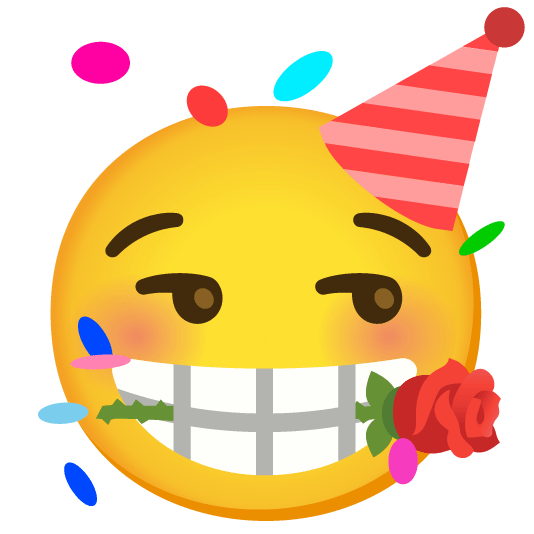 partying face rose
