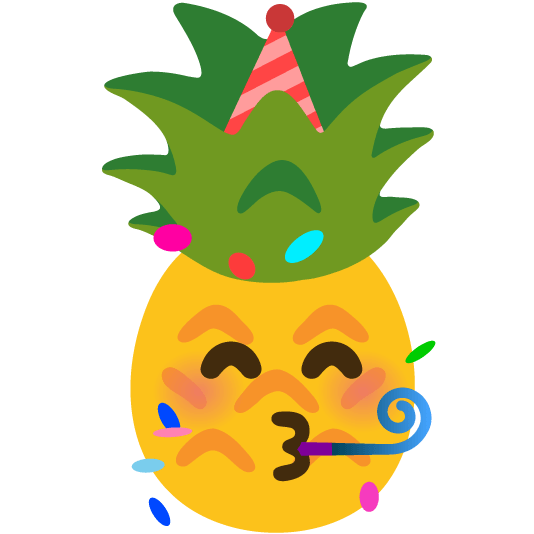 partying face pineapple