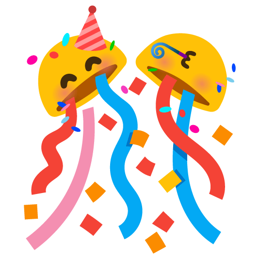 partying face confetti ball