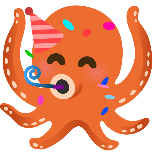 partying face octopus