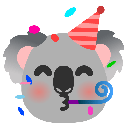 partying face koala
