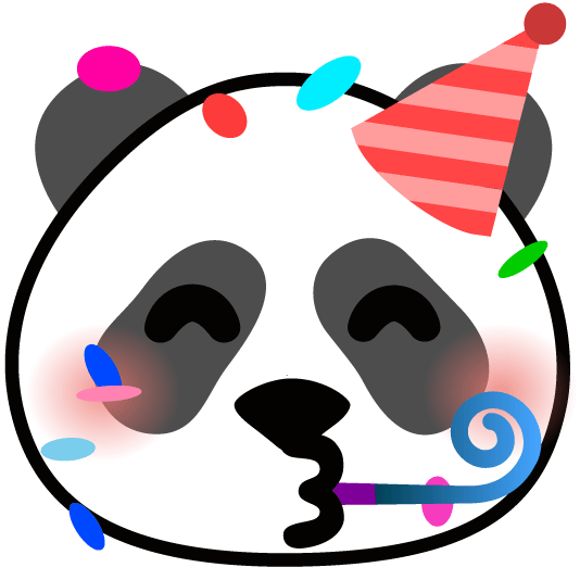 partying face panda face