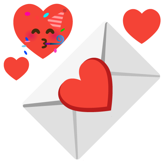 partying face love letter