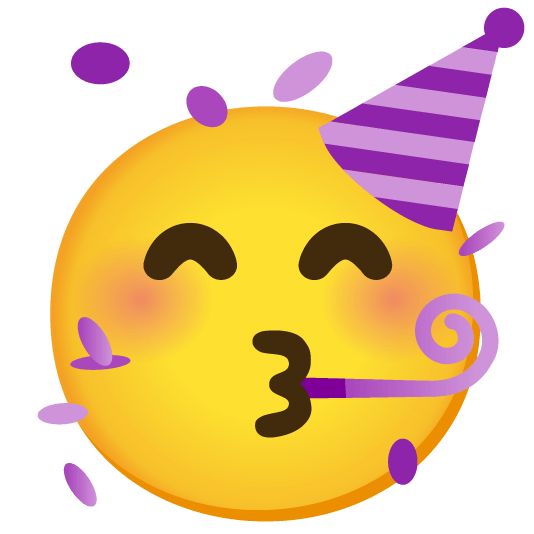 partying face purple heart