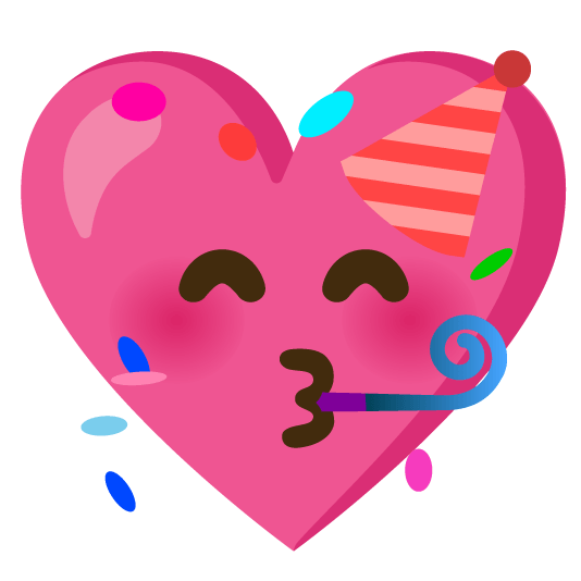partying face gift heart