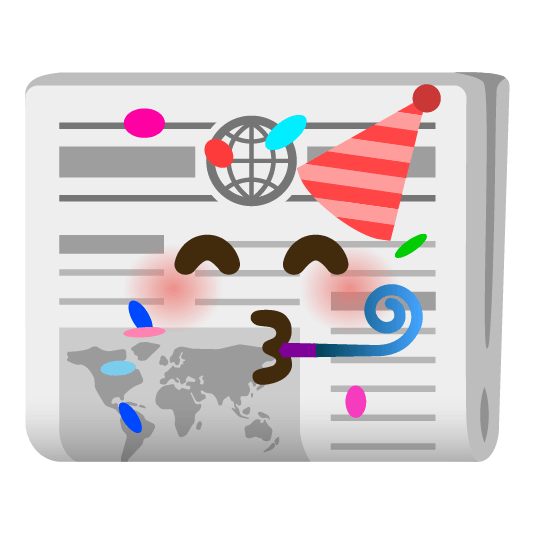 partying face newspaper