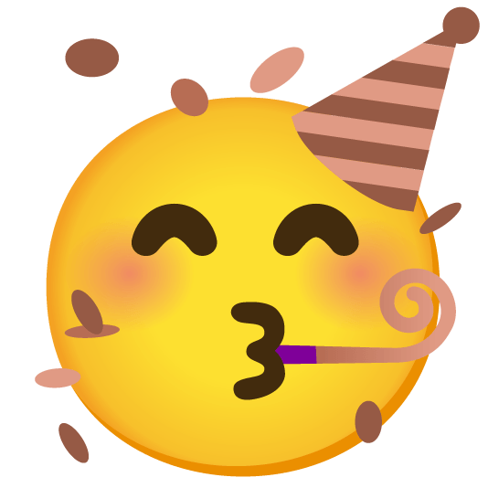 partying face brown heart