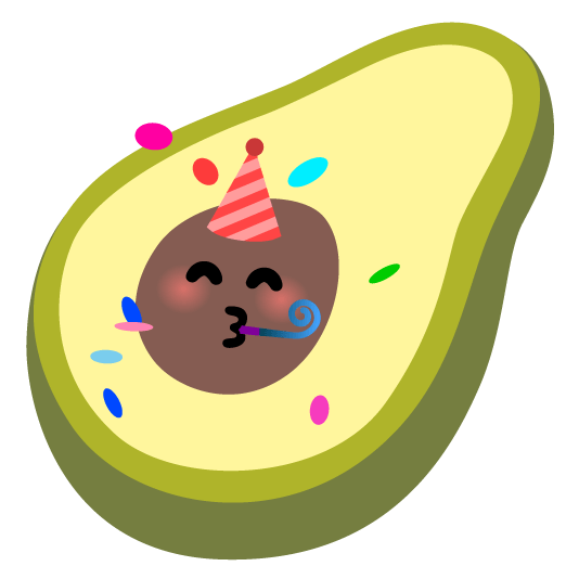 partying face avocado