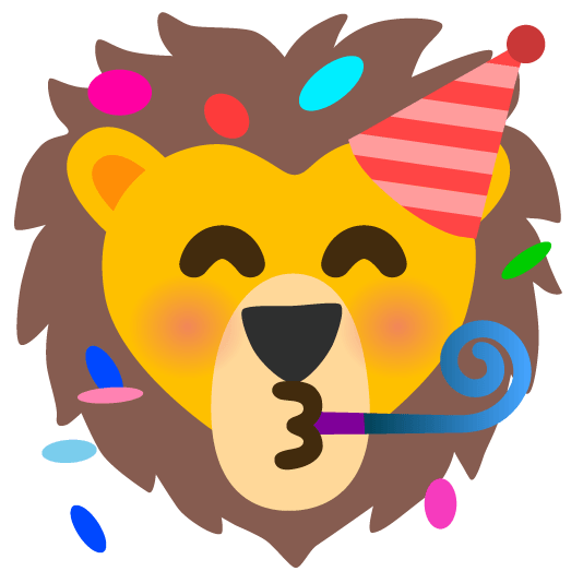 partying face lion face