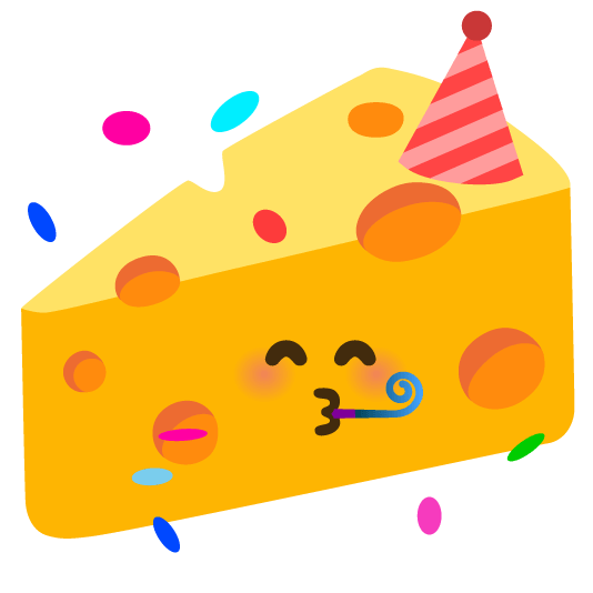partying face cheese wedge