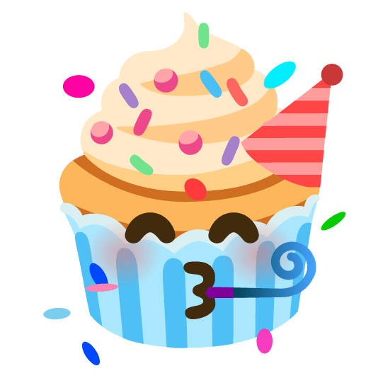 partying face cupcake
