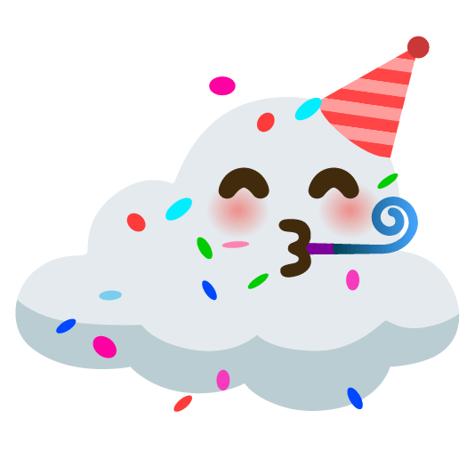 partying face cloud