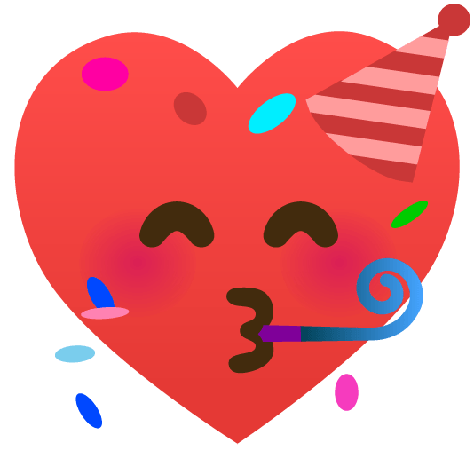 partying face hearts