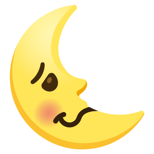 woozy face last quarter moon with face