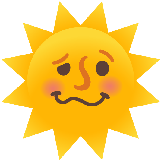 woozy face sun with face