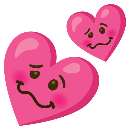 woozy face two hearts