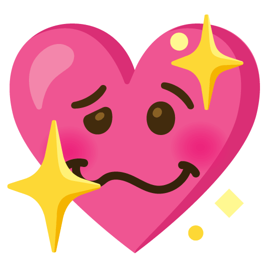 woozy face sparkling heart