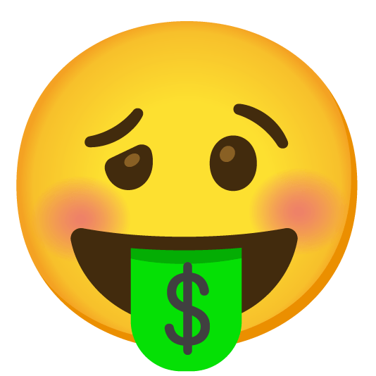 woozy face money mouth face