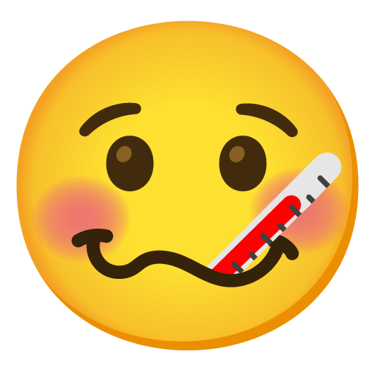 woozy face face with thermometer