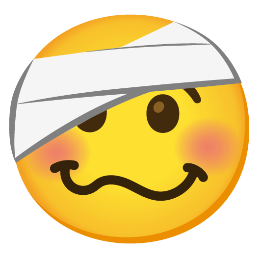 woozy face face with head bandage