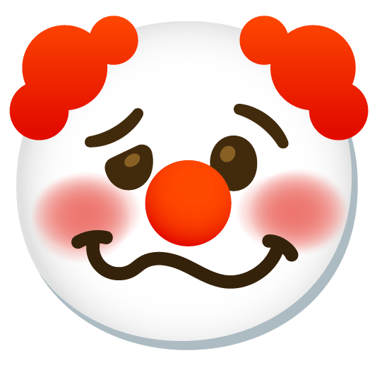 woozy face clown face