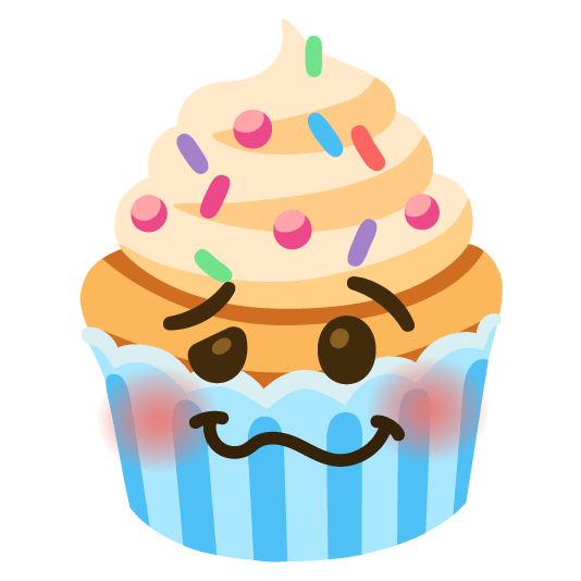 woozy face cupcake