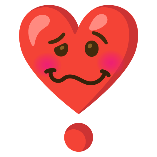 woozy face heavy heart exclamation mark ornament