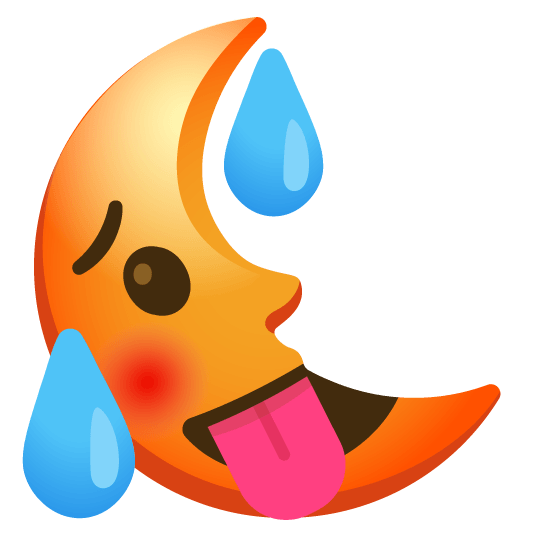 hot face last quarter moon with face