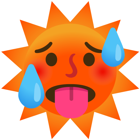 hot face sun with face