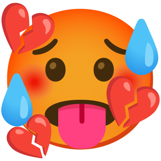 hot face broken heart