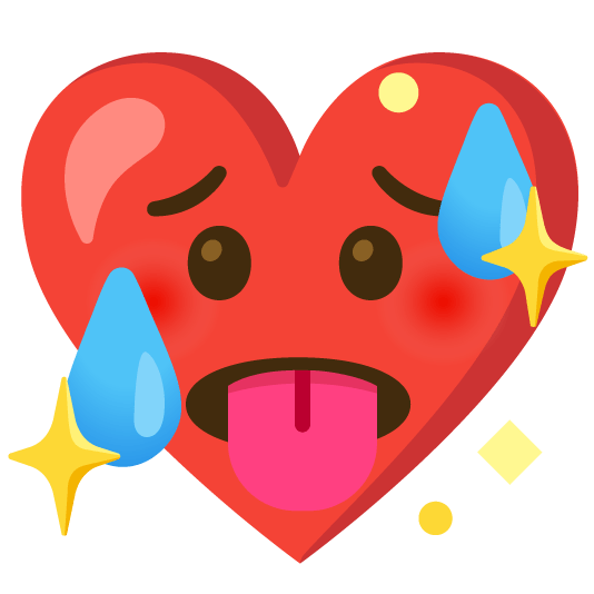 hot face sparkling heart