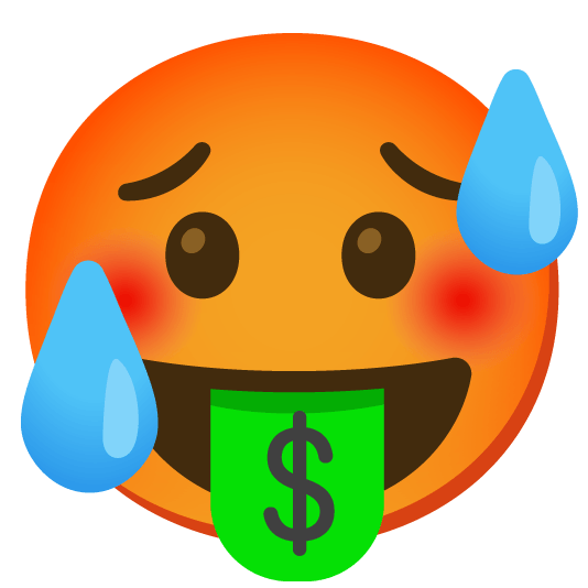 hot face money mouth face