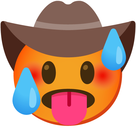 hot face face with cowboy hat