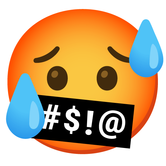 hot face face with symbols on mouth