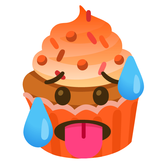hot face cupcake