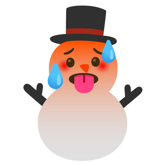 hot face snowman without snow
