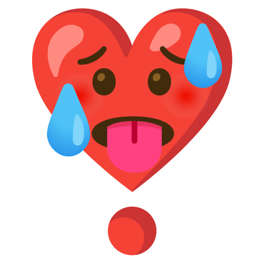 hot face heavy heart exclamation mark ornament