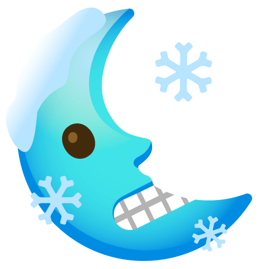 cold face last quarter moon with face